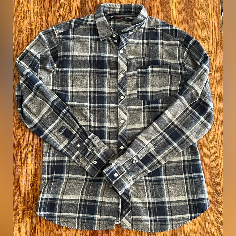 STOIC Men’s Large Blue and Gray Plaid Long Sleeve Shirt